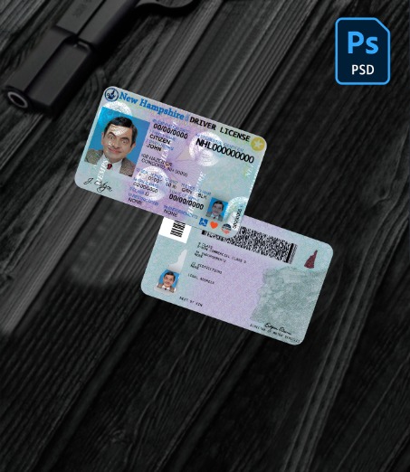 USA New Hampshire driving license PSD